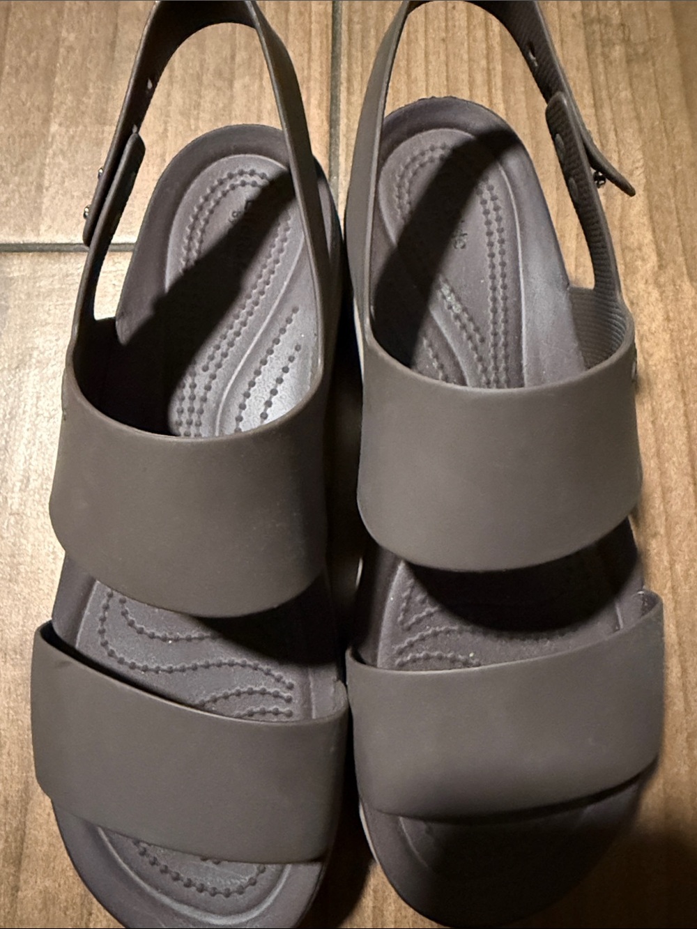 CROCS Women’s Double-Band Gray Slingback Sandals